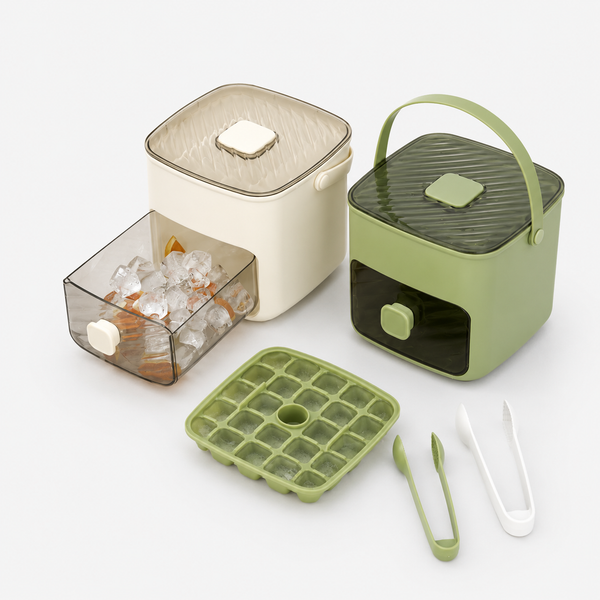Ice Cude Tray with Lid and Bin