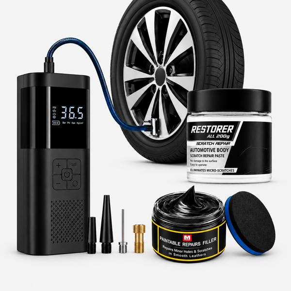 Bundle:  Tyre Inflator + Scratch Remover + Dashboard Repair
